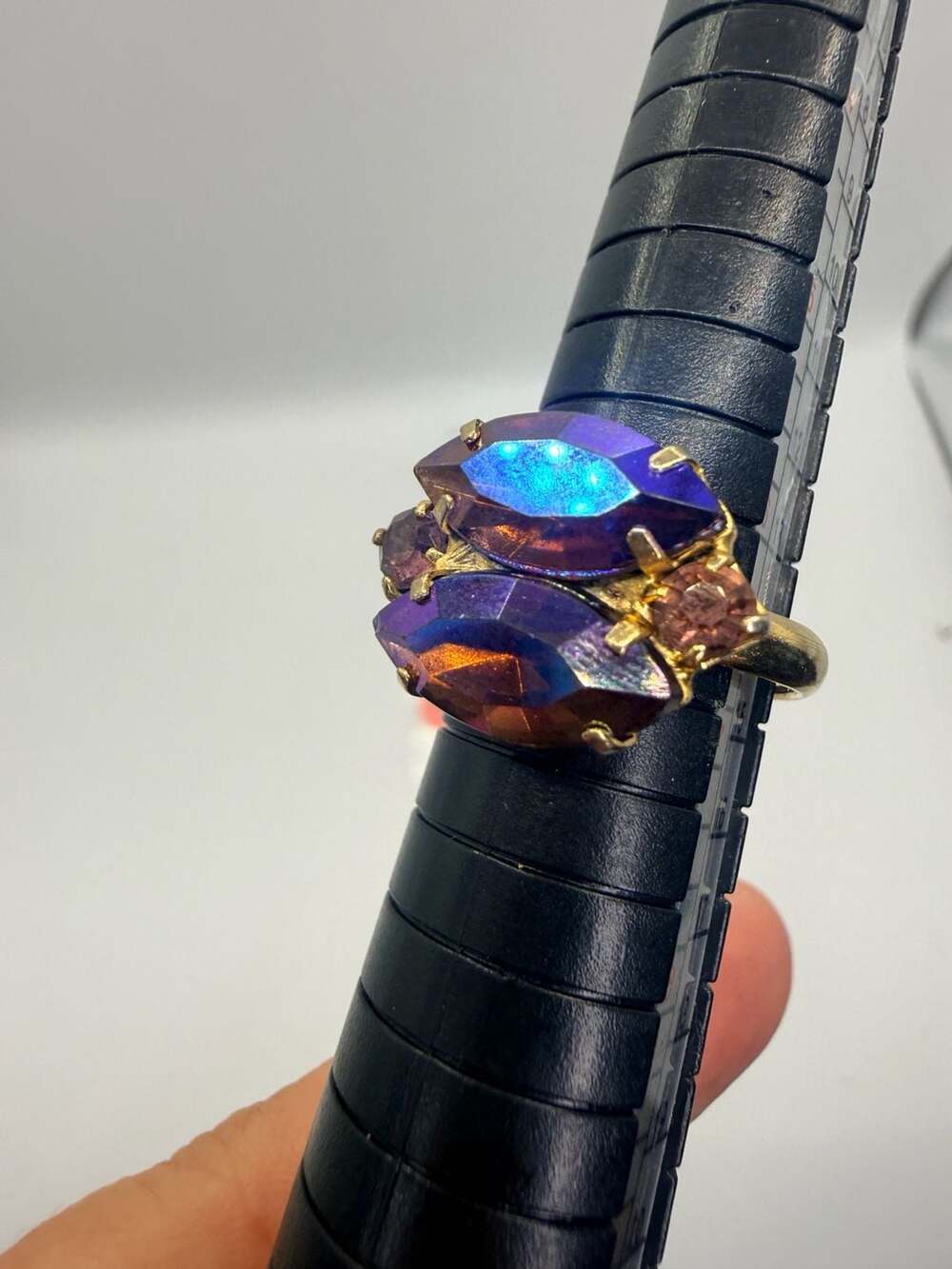 Vintage Gold Tone Cocktail Ring Size 6.5 adjustable